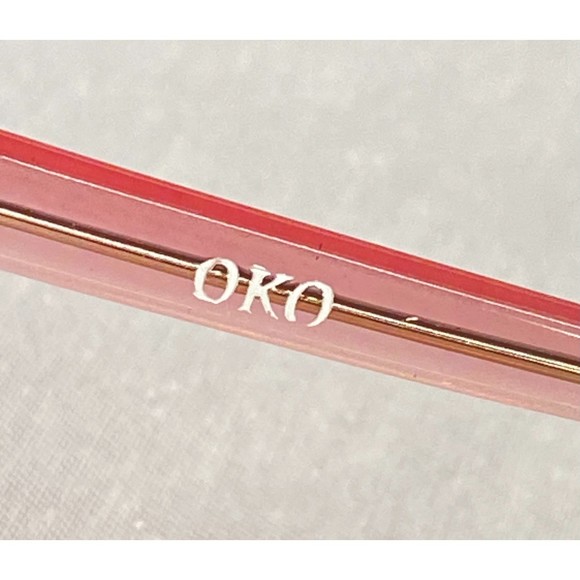 OKO Eyeglasses Translucent Pink Frame Round Lens - Picture 8 of 9
